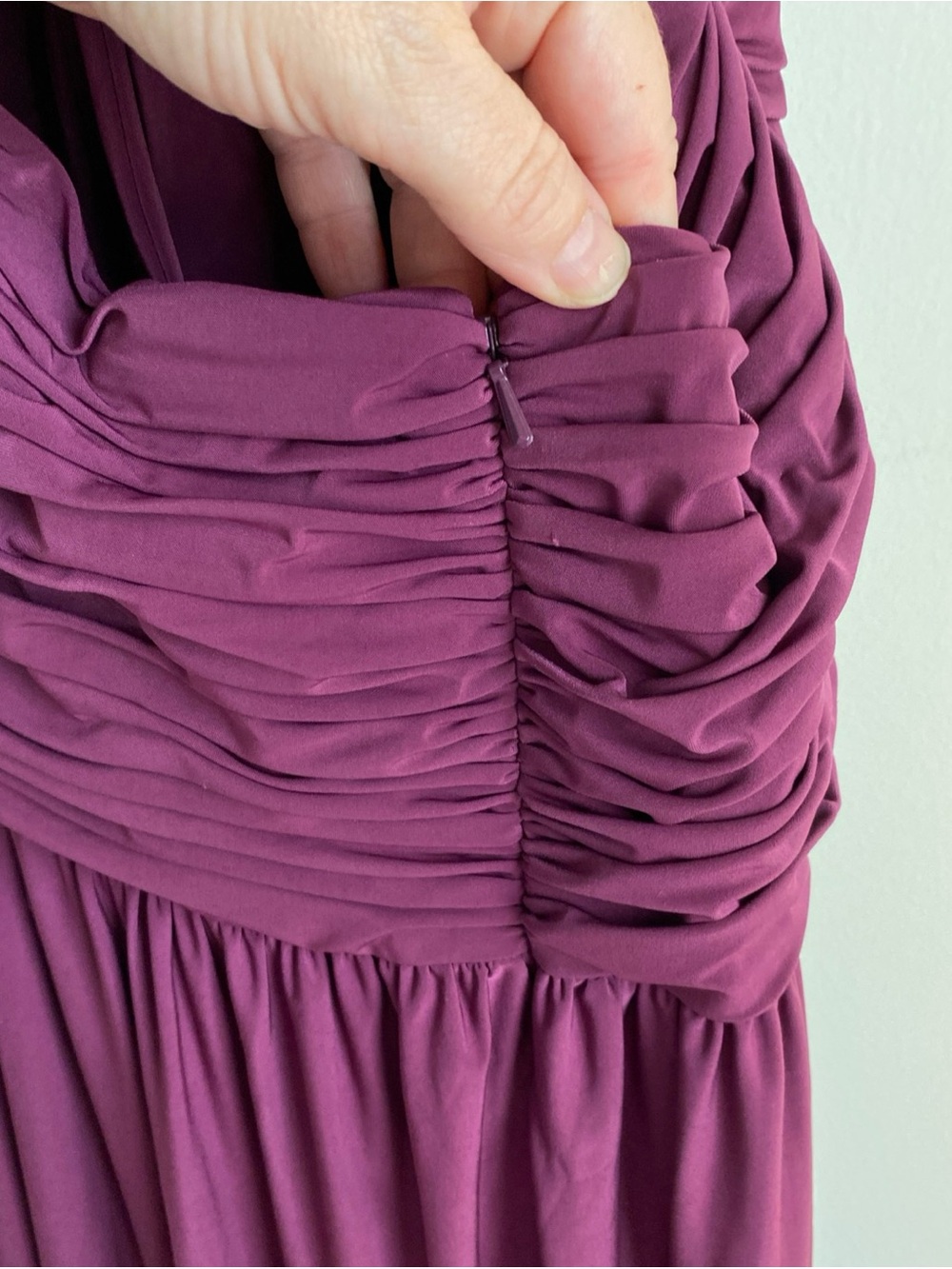 Plum BCBG Max Azria Halter Neck Ruched Maxi Dress Size2 - Picture 11 of 13